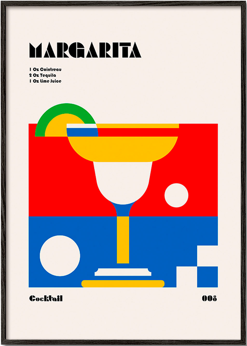 Cuadro de cocina Margarita estilo Bauhaus – Black Frame