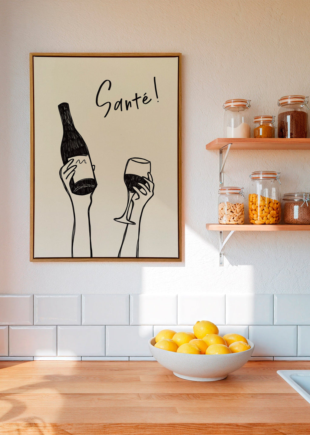 Cuadro de cocina con botella y copa – Canvas2