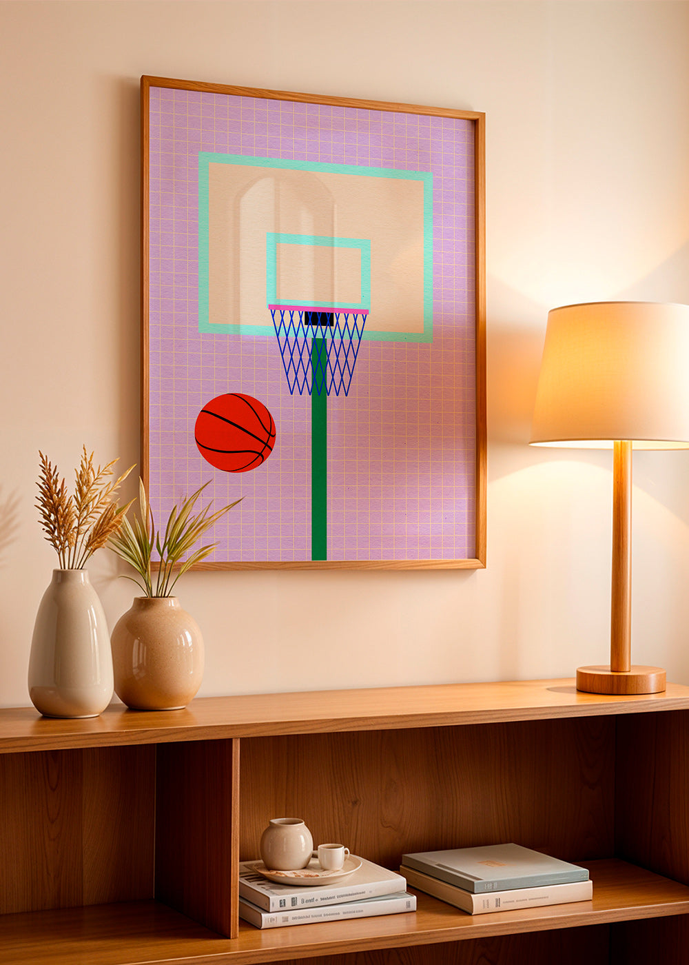 Cuadro deportivo baloncesto ilustrado vertical – Product3