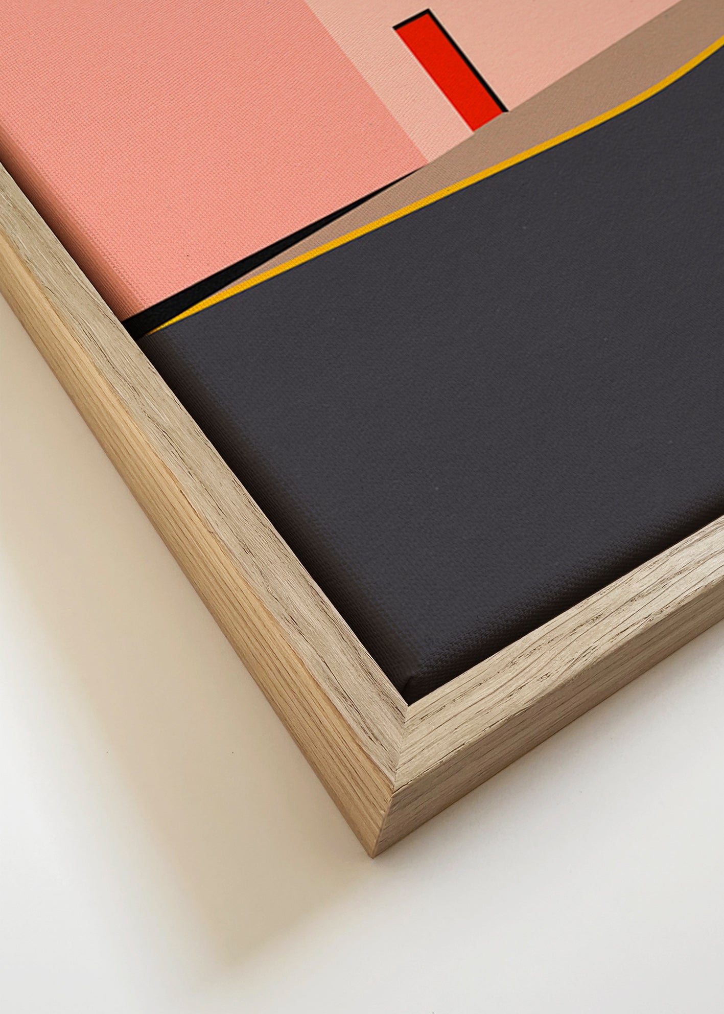 Ilustración minimal de fachada con puerta roja – Canvas detail