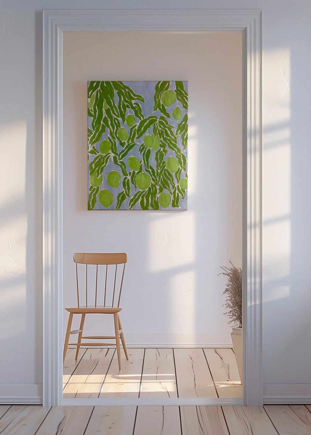 Cuadro de cocina con mangos y hojas colgantes – Canvas