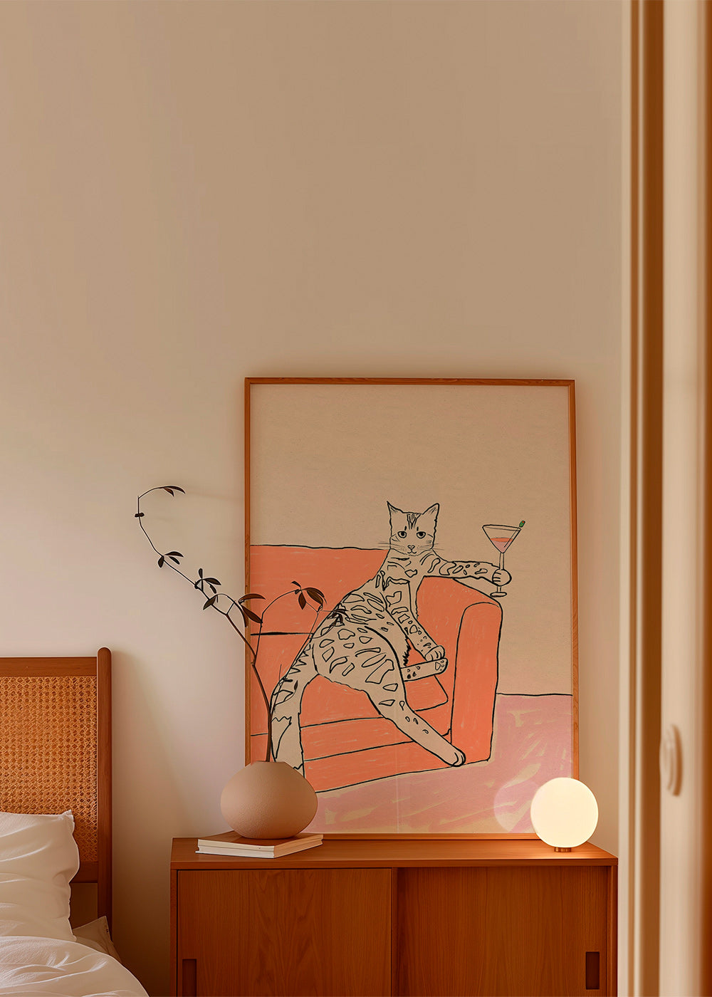 Cuadro de cocina: gato con cóctel sobre sofá – Product3