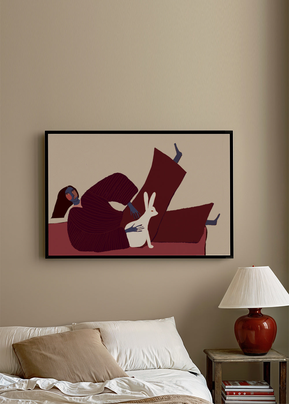 Rabbit lover - Framed poster in an interior