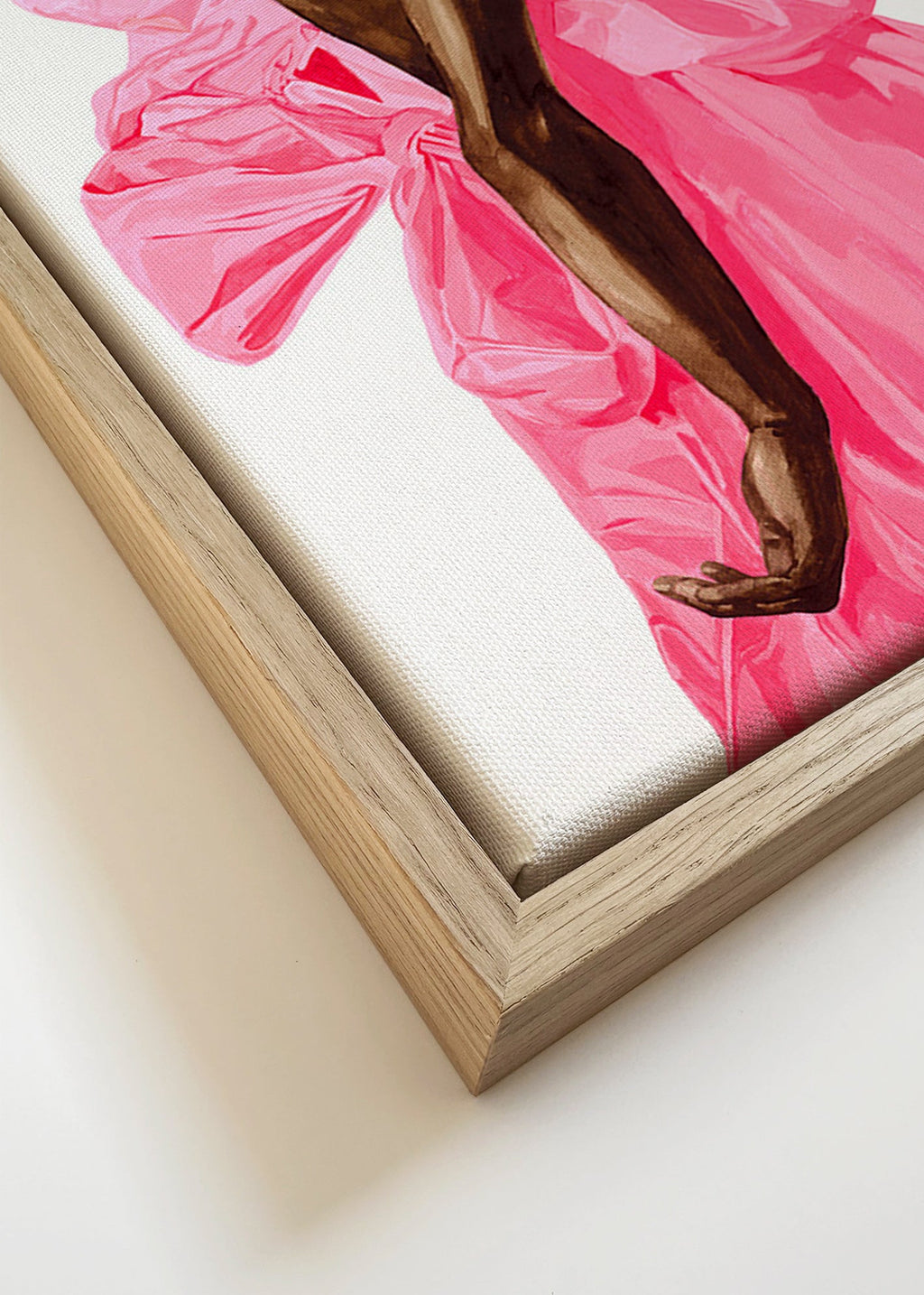 Ilustración figura en vestido rosa – Canvas detail