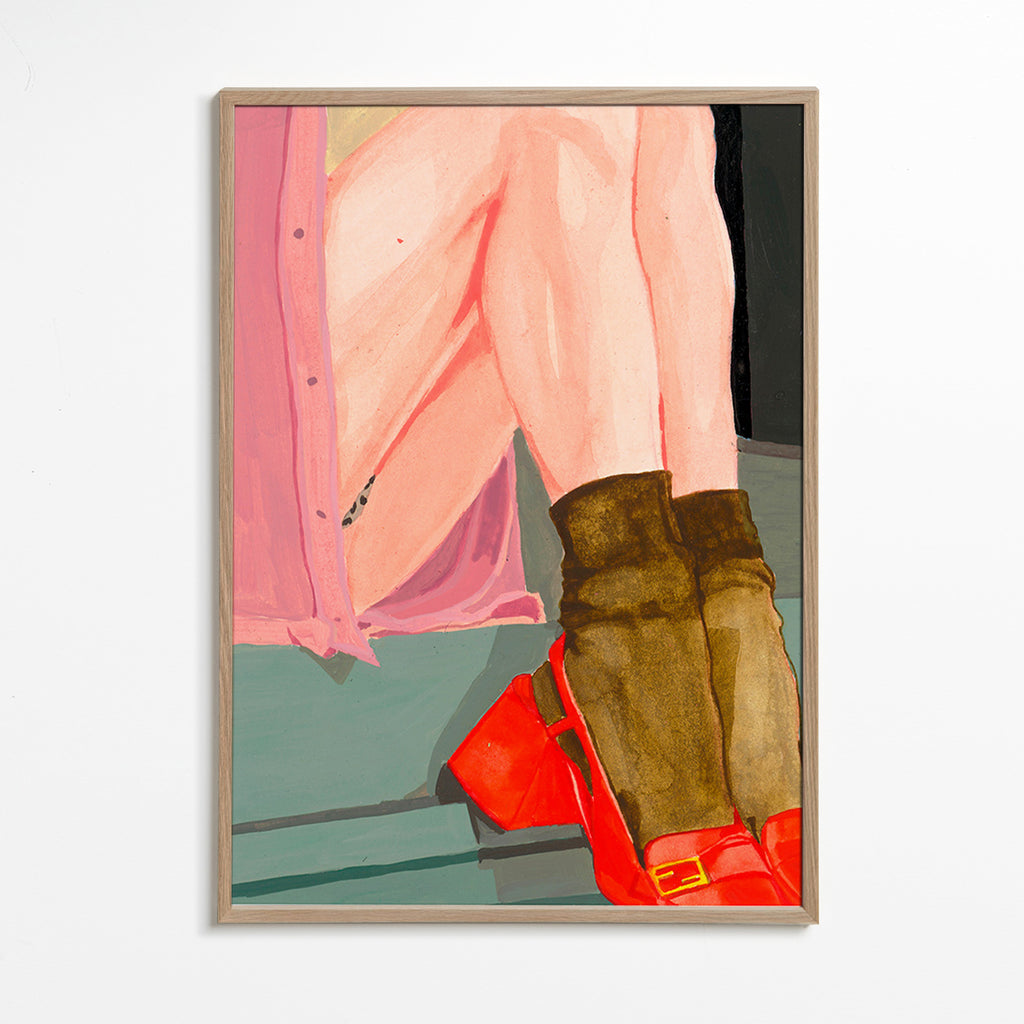 Ilustración de piernas con zapatos rojos – Oak Frame