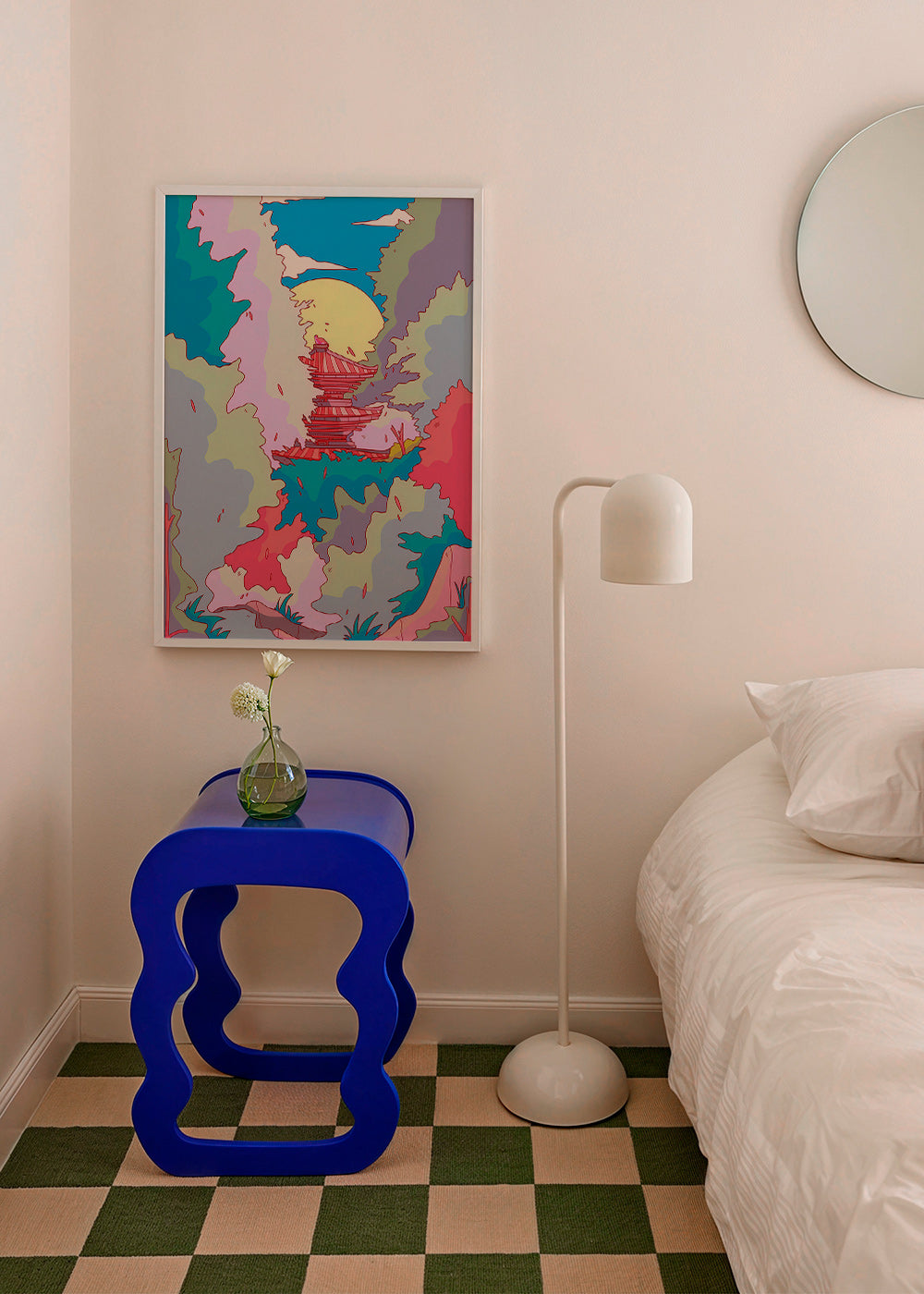 Ilustración de templo japonés en colores vibrantes – Product2