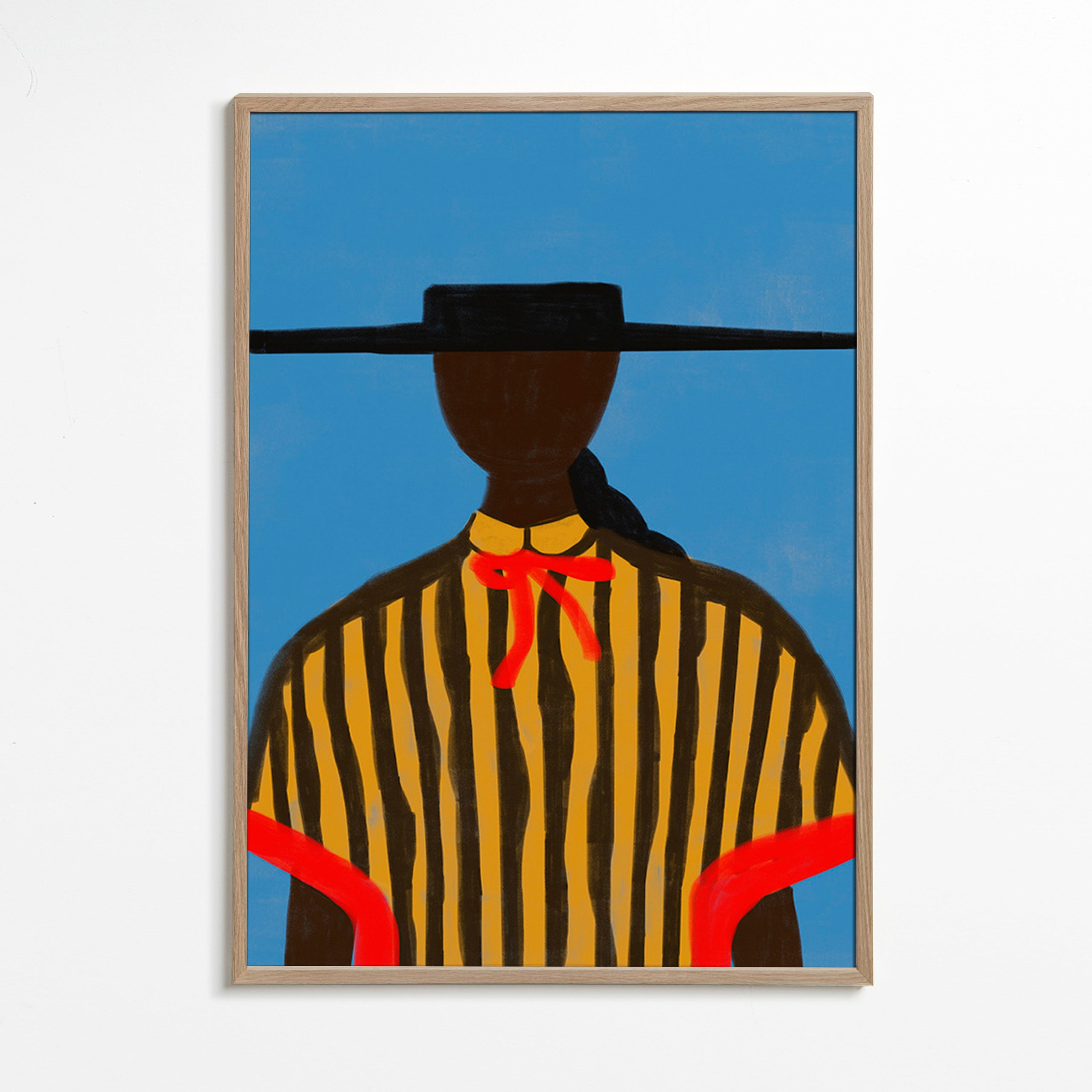 Ilustración de figura con sombrero y rayas – Oak Frame