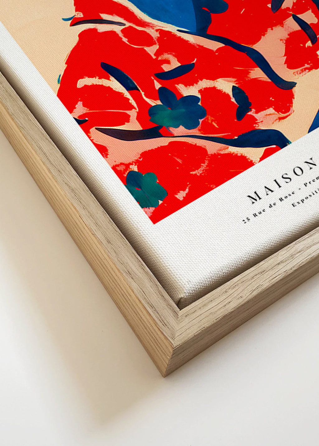 Ilustración femenina con kimono rojo – Canvas detail