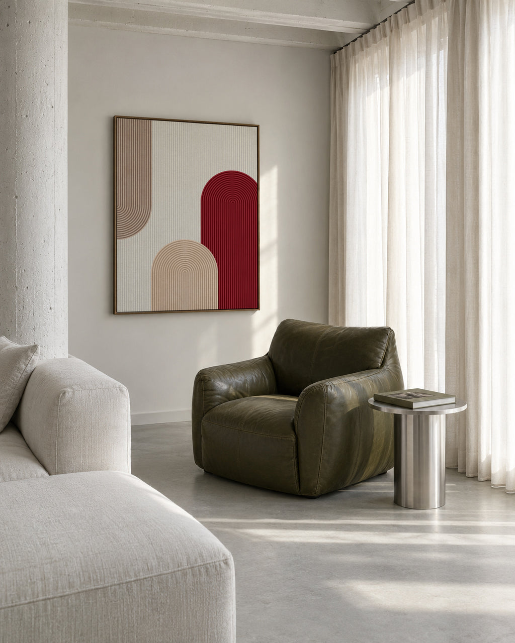 Circle composition 2 - Framed canvas in an interior