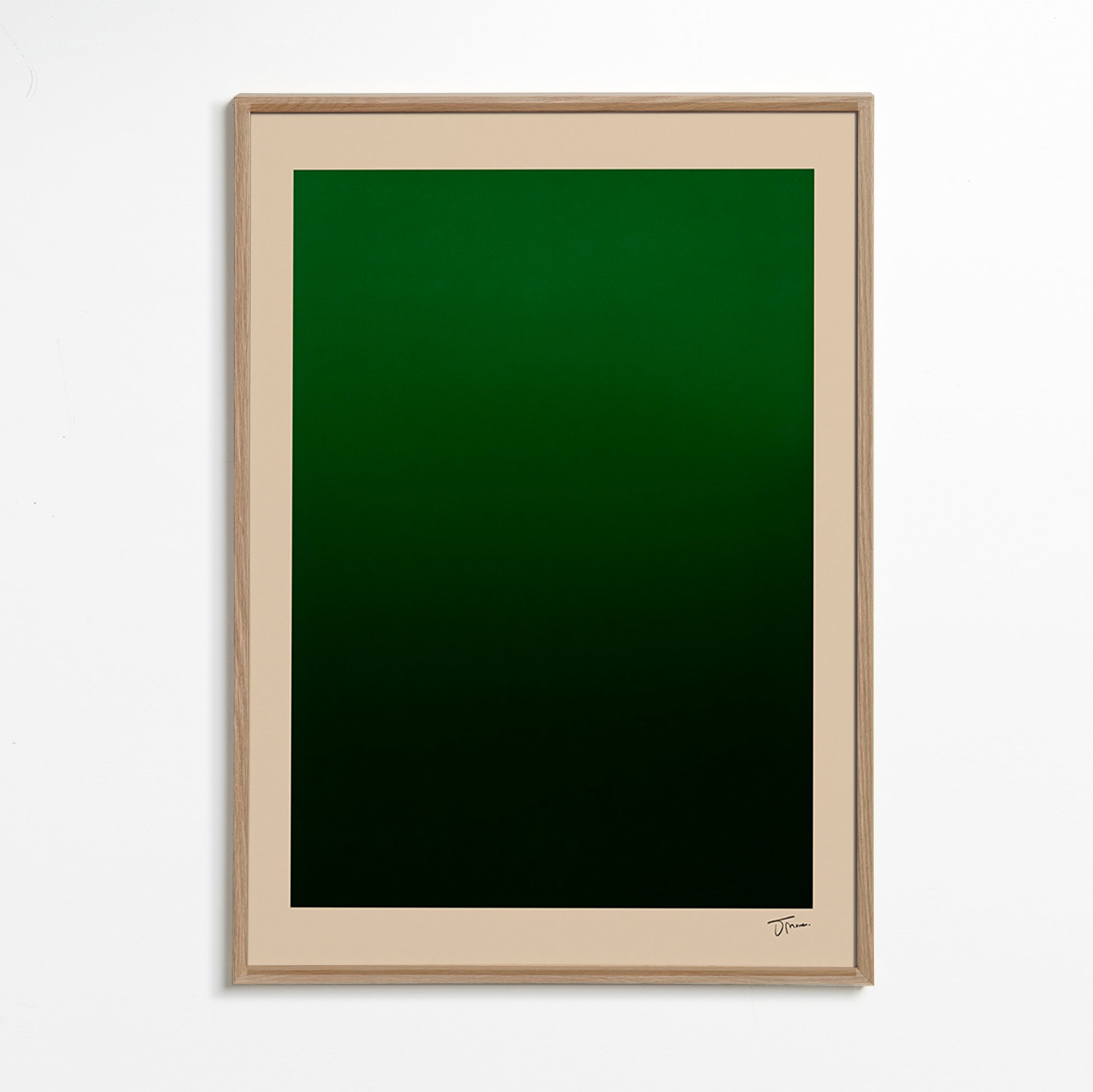 Cuadro abstracto degradado verde – Oak Frame