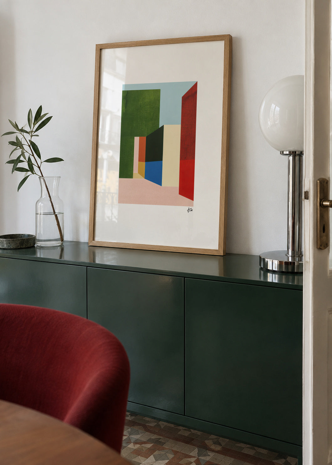 Silent Corridor II - Framed poster in an interior