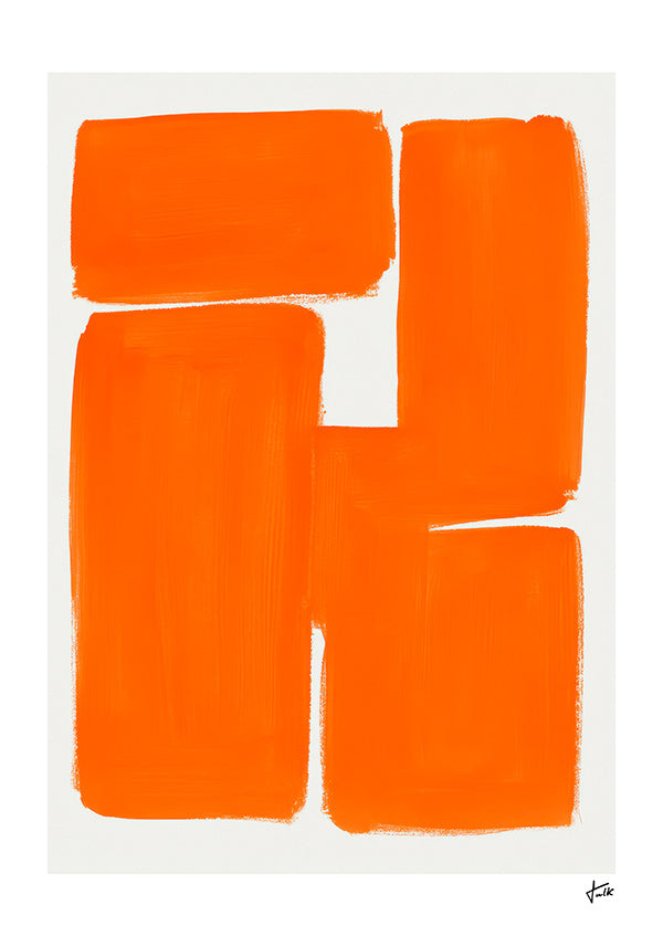 Cuadro geométrico con bloques naranjas