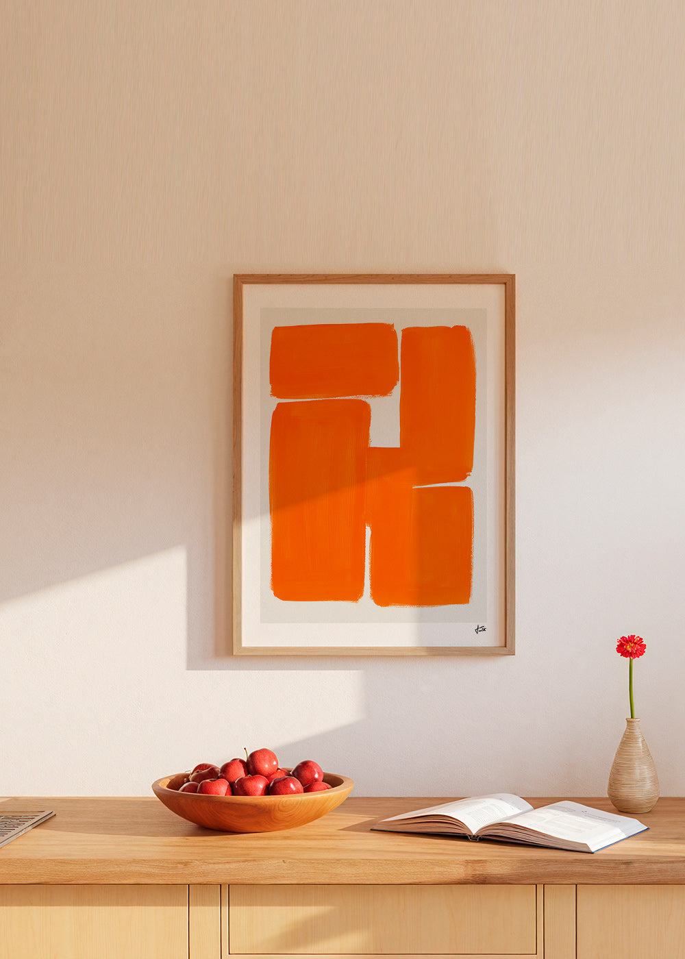 Cuadro geométrico con bloques naranjas – Product3