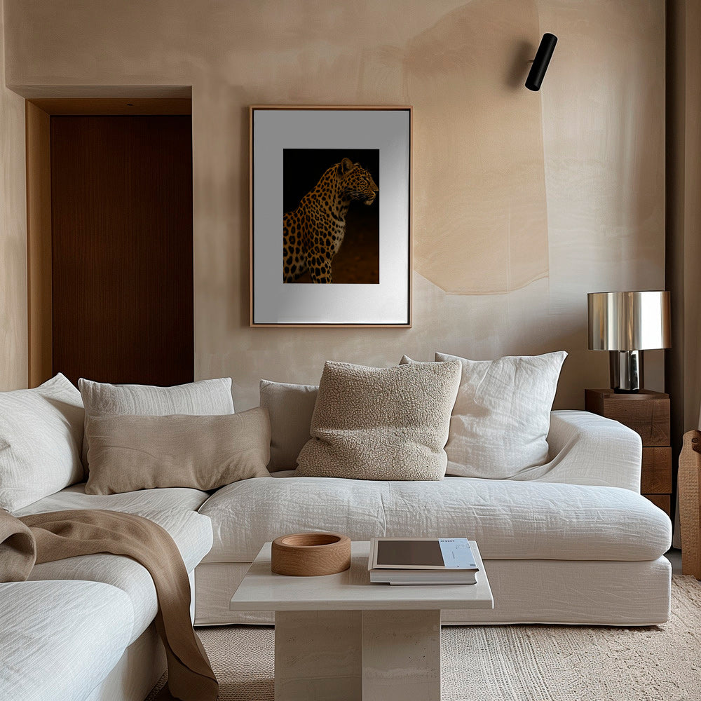 Cuadro leopardo perfil en estudio – Canvas2