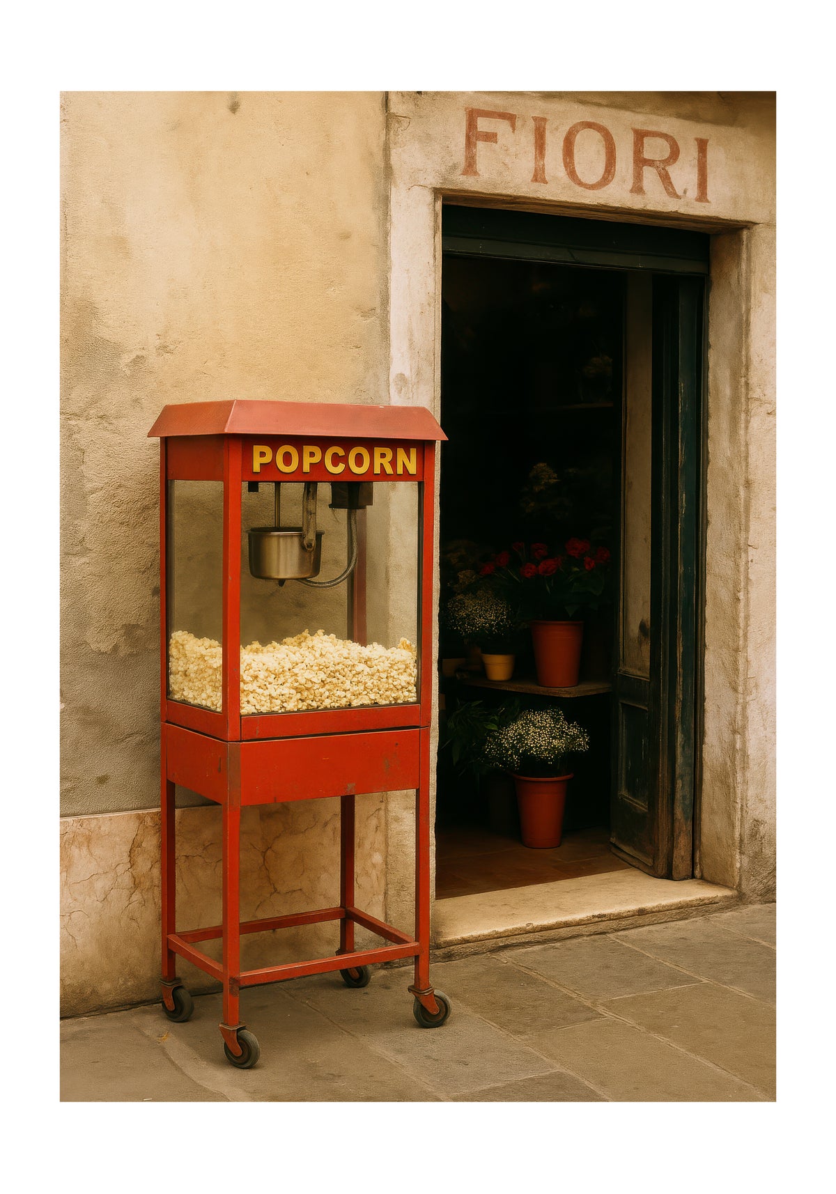 Popcorn & Flowers - Unframed art print