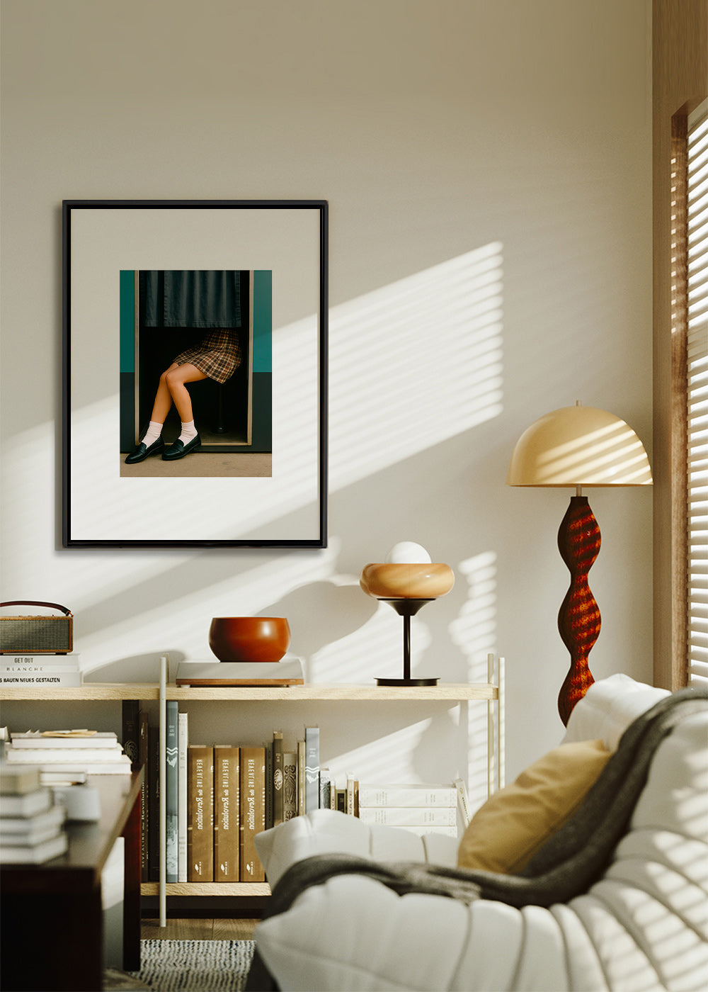 Fotografía editorial de piernas en cabina – Canvas1