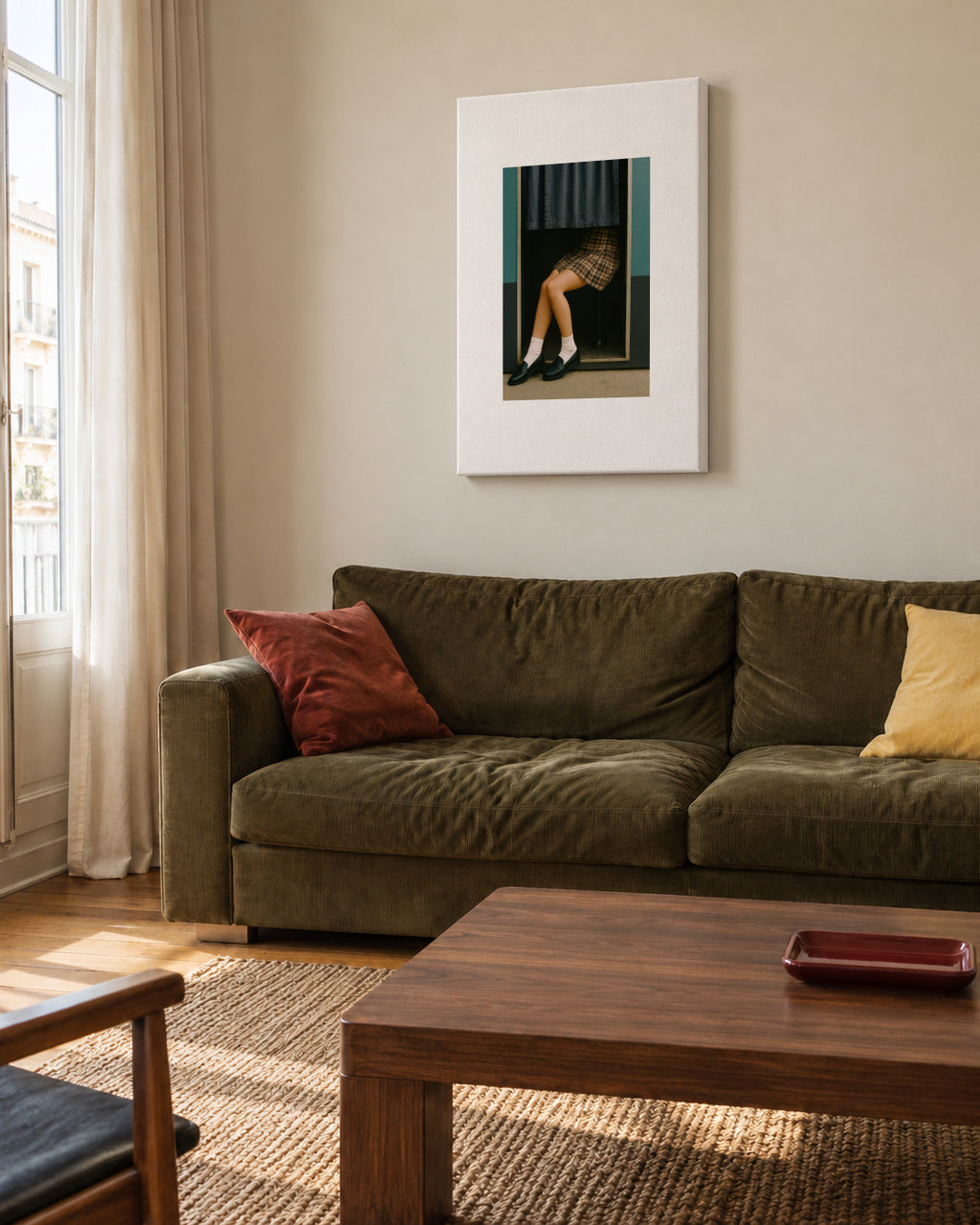 Waiting Booth - Unframed canvas in an interior