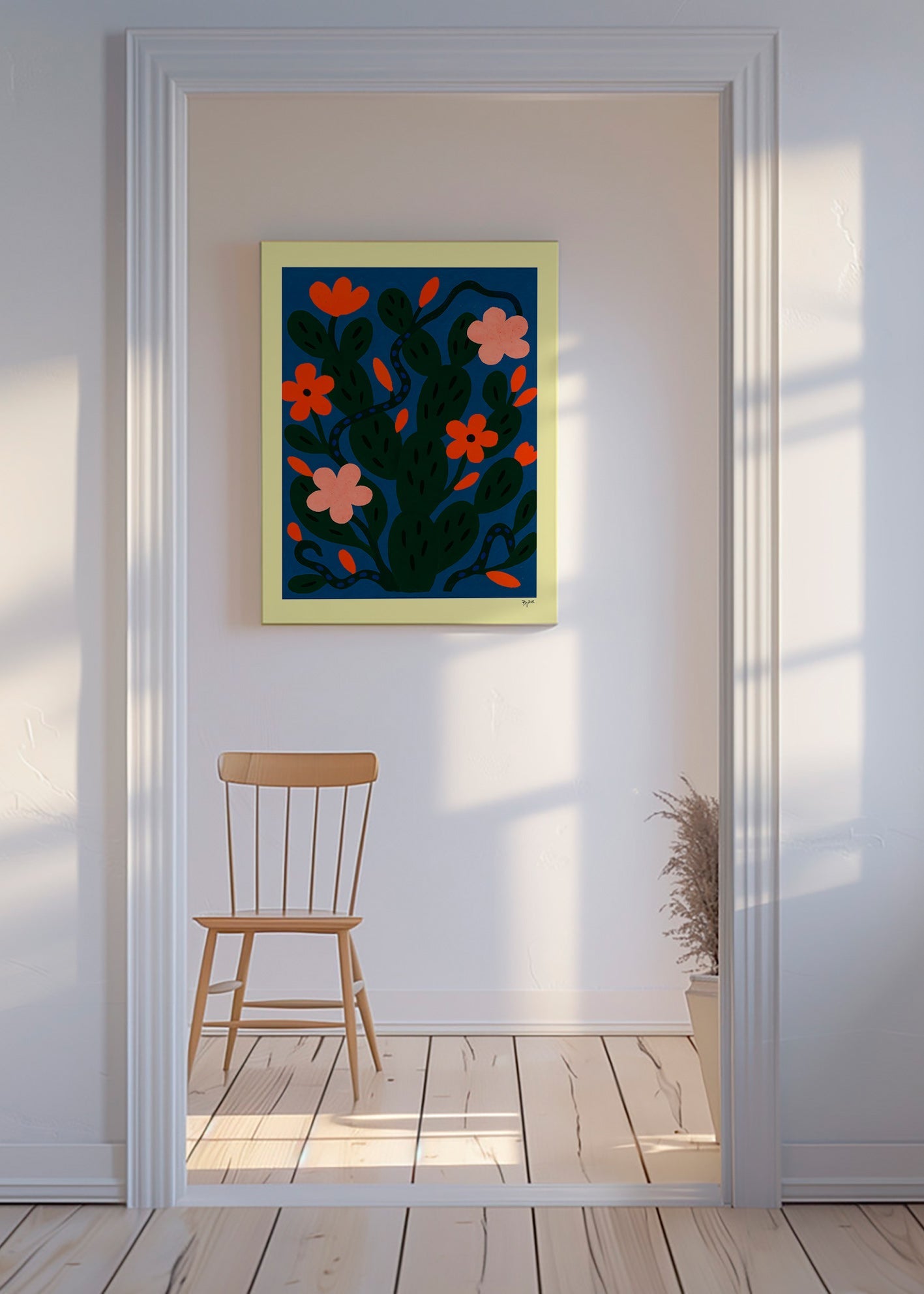 Lámina botánica con flores nocturnas – Canvas