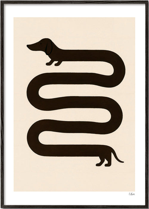 Cuadro perro alargado minimalista – Black Frame