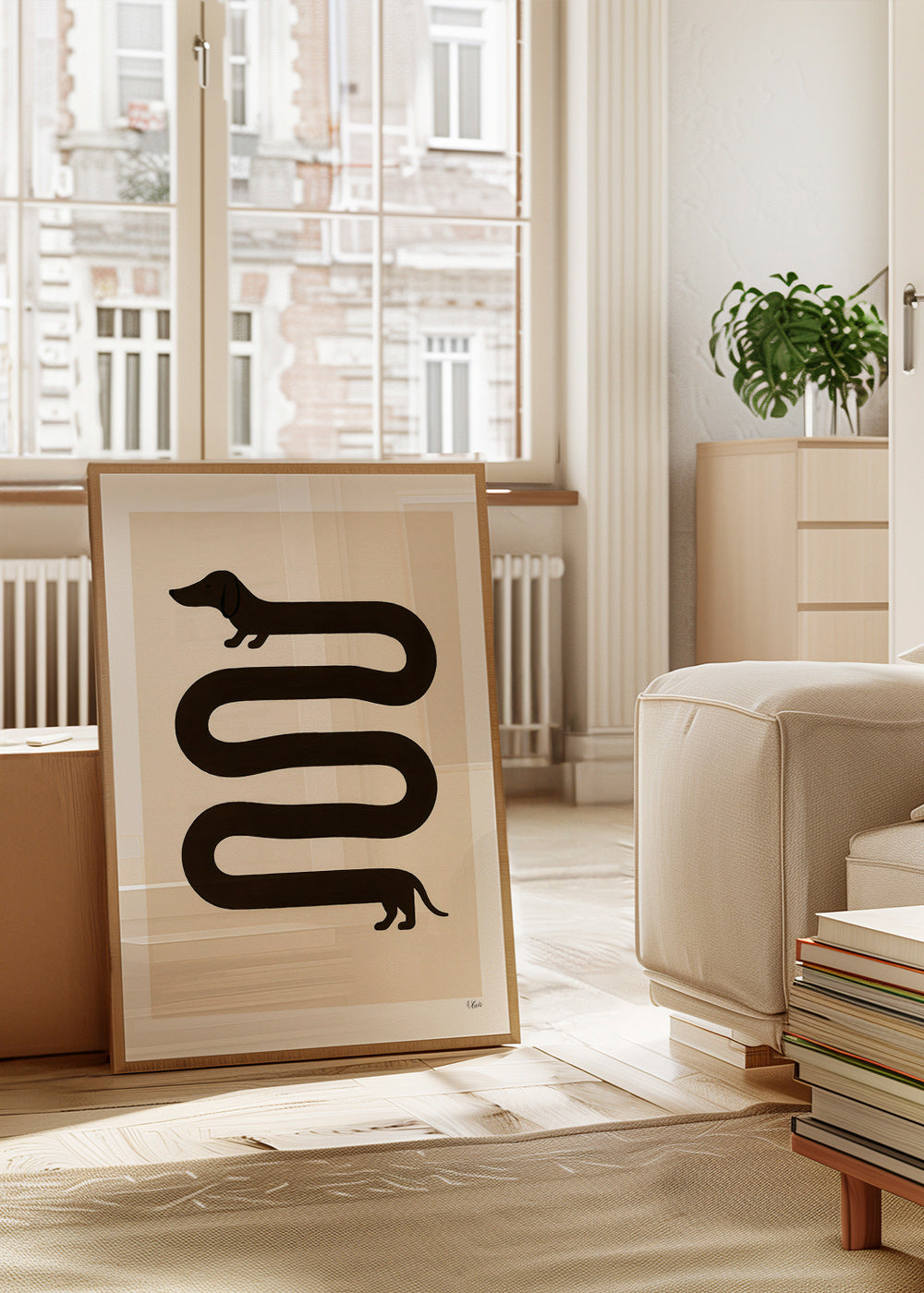 Cuadro perro alargado minimalista – Product1