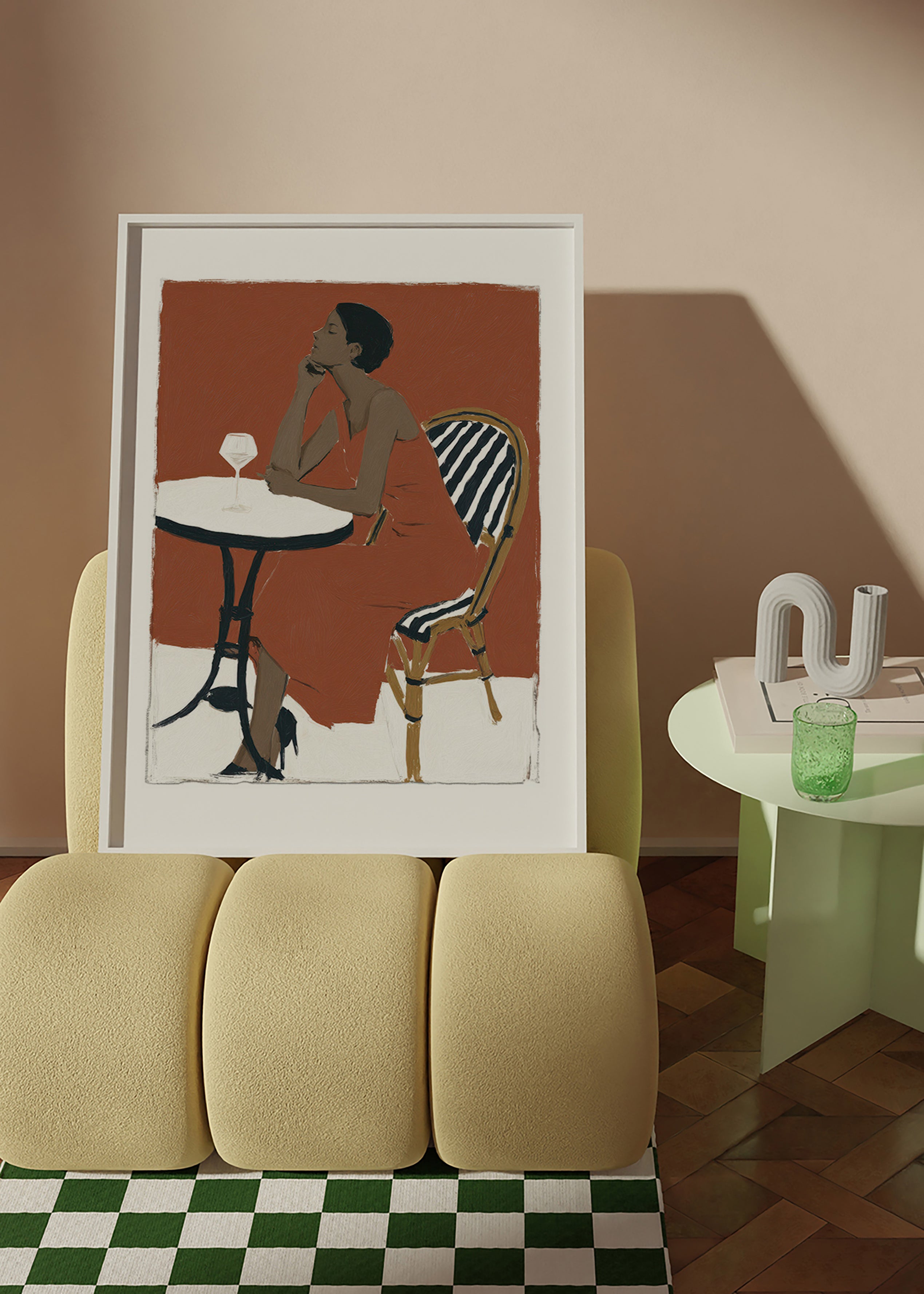 Cuadro de cocina con figura femenina y copa – Product3