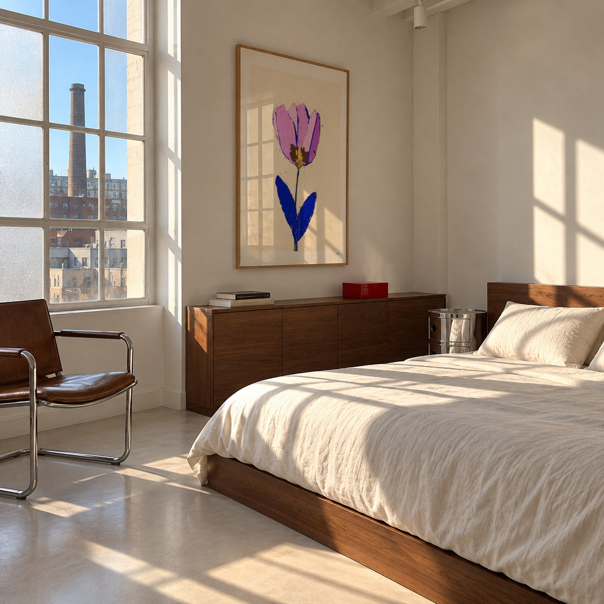 Violet Stem - Framed poster in an interior