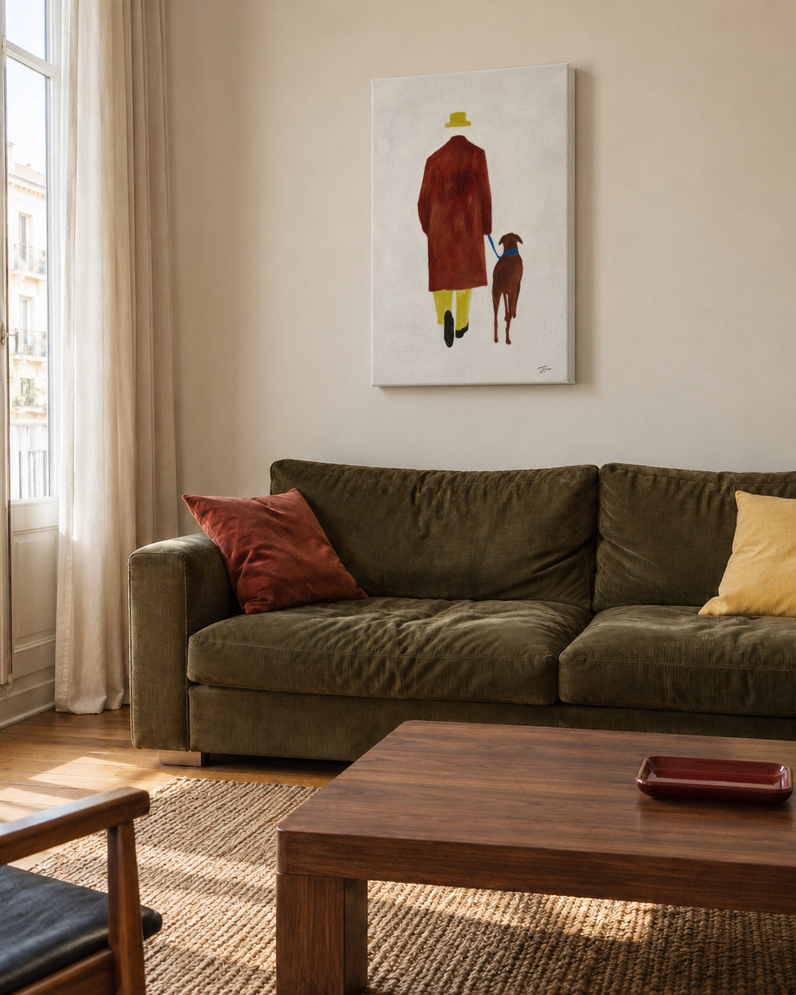 The Long Walk - Unframed canvas in an interior