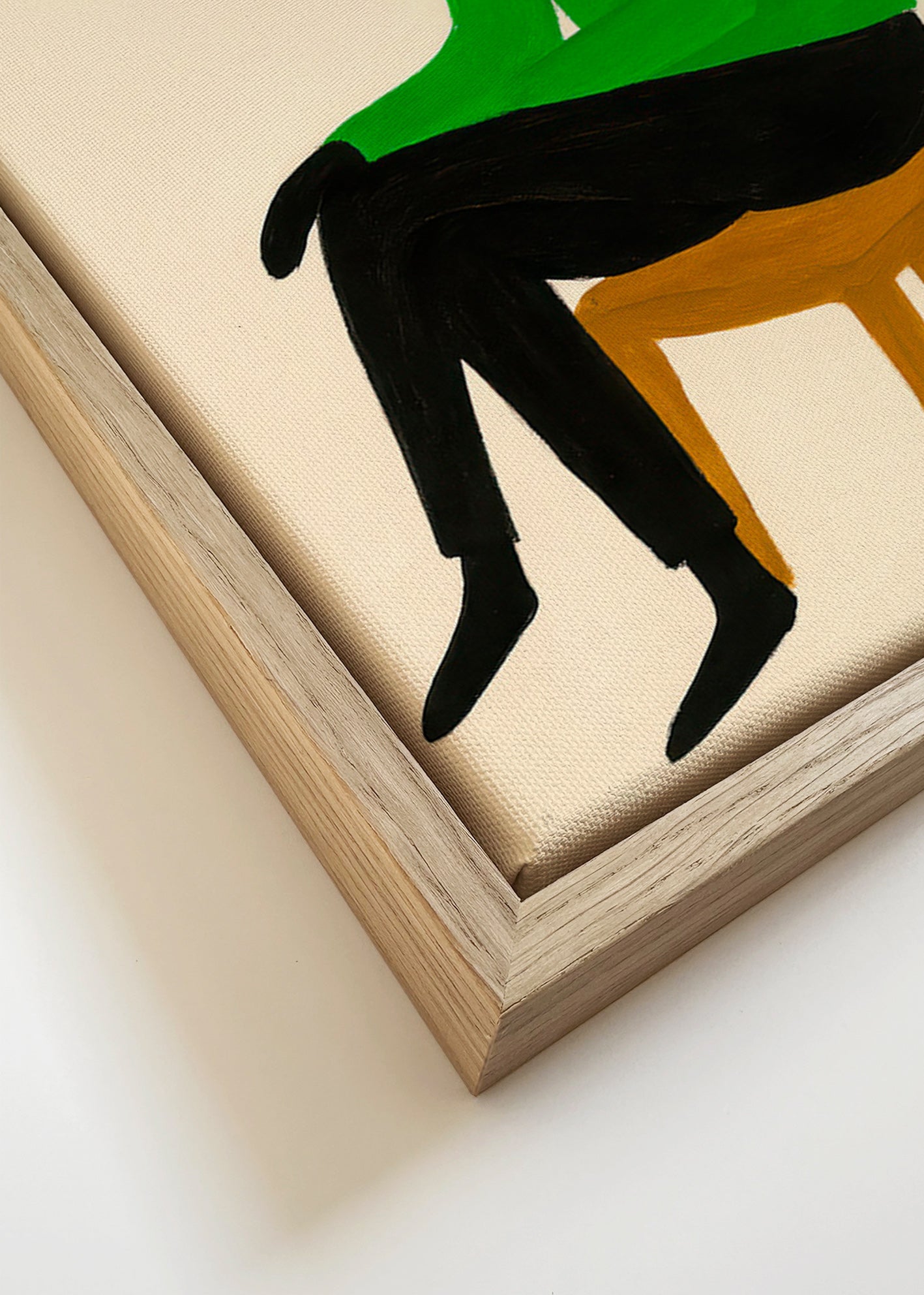 Ilustración perro con jersey verde – Canvas detail