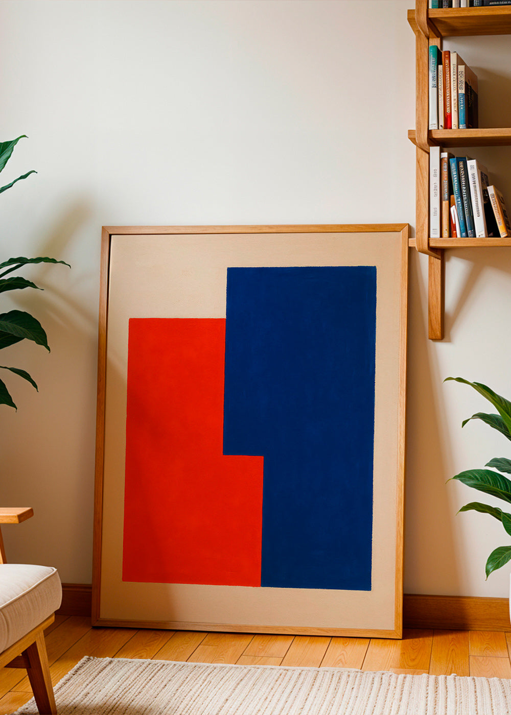 Cuadro abstracto de bloques rojos y azules – Product3