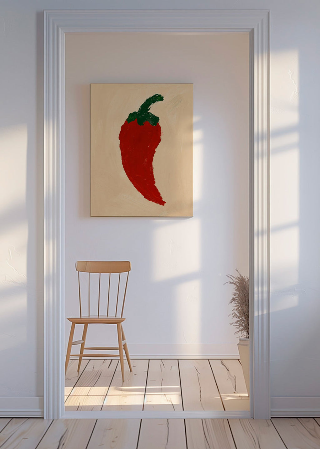 Cuadro de cocina chile rojo pintado – Canvas