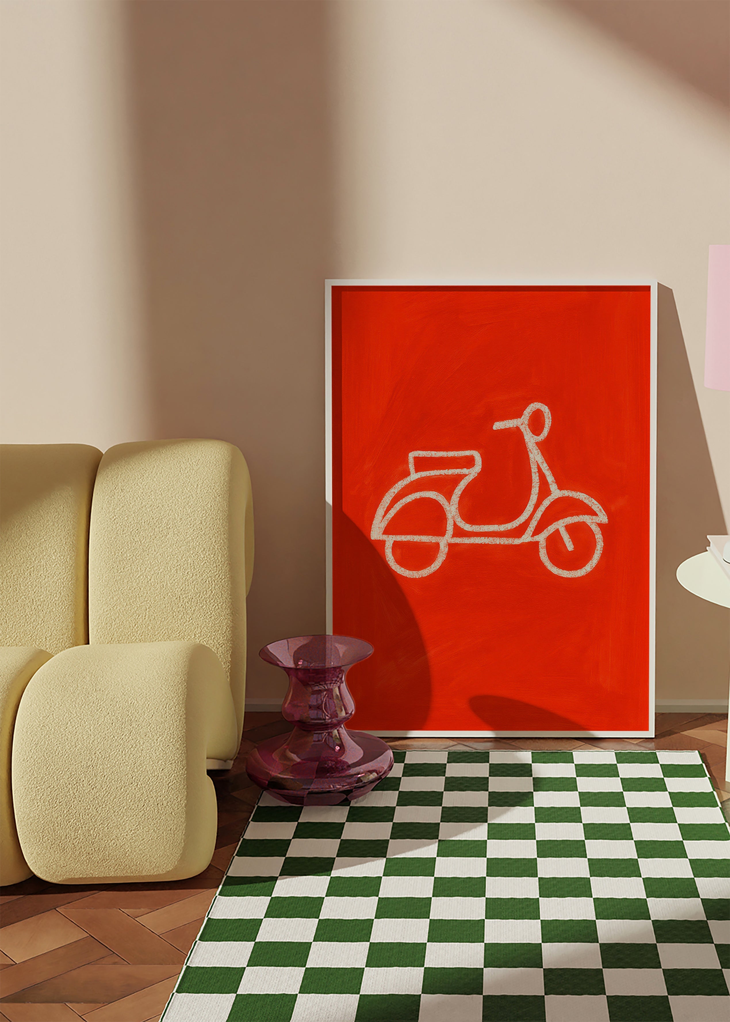 Ilustración scooter rojo minimal – Product3