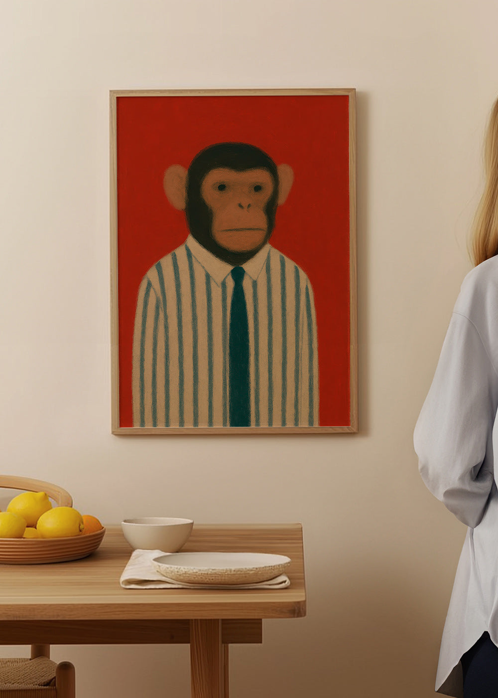 Cuadro mono con corbata rayada – Product2