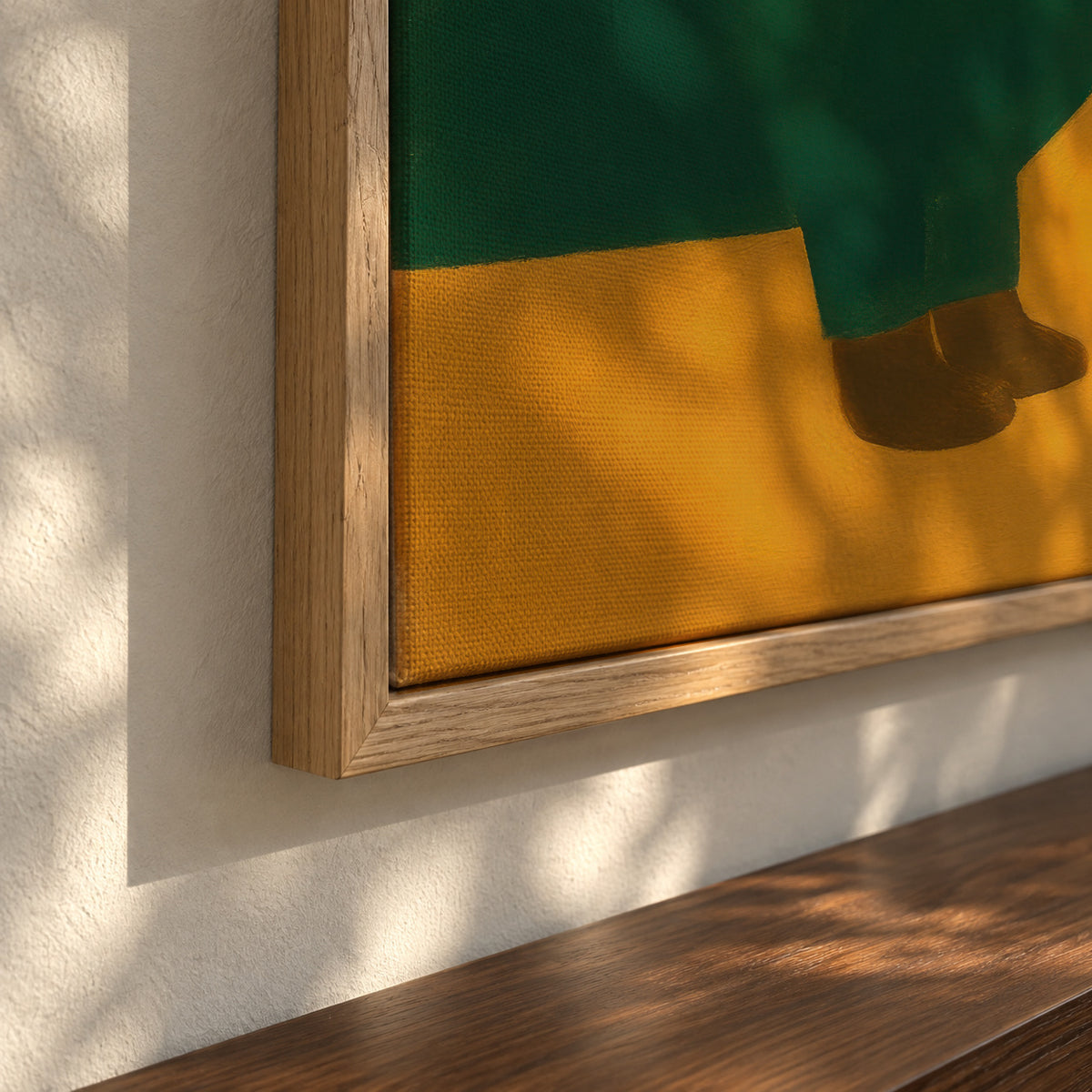 Mustard Dachshund - Framed canvas detail