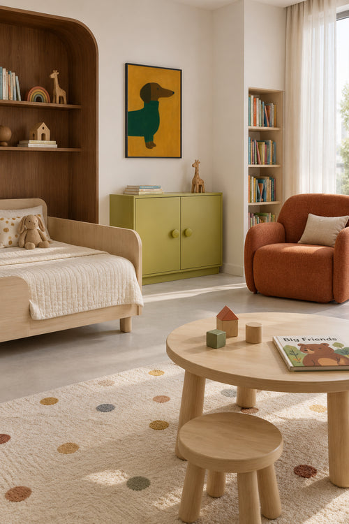 Mustard Dachshund - Framed poster in an interior