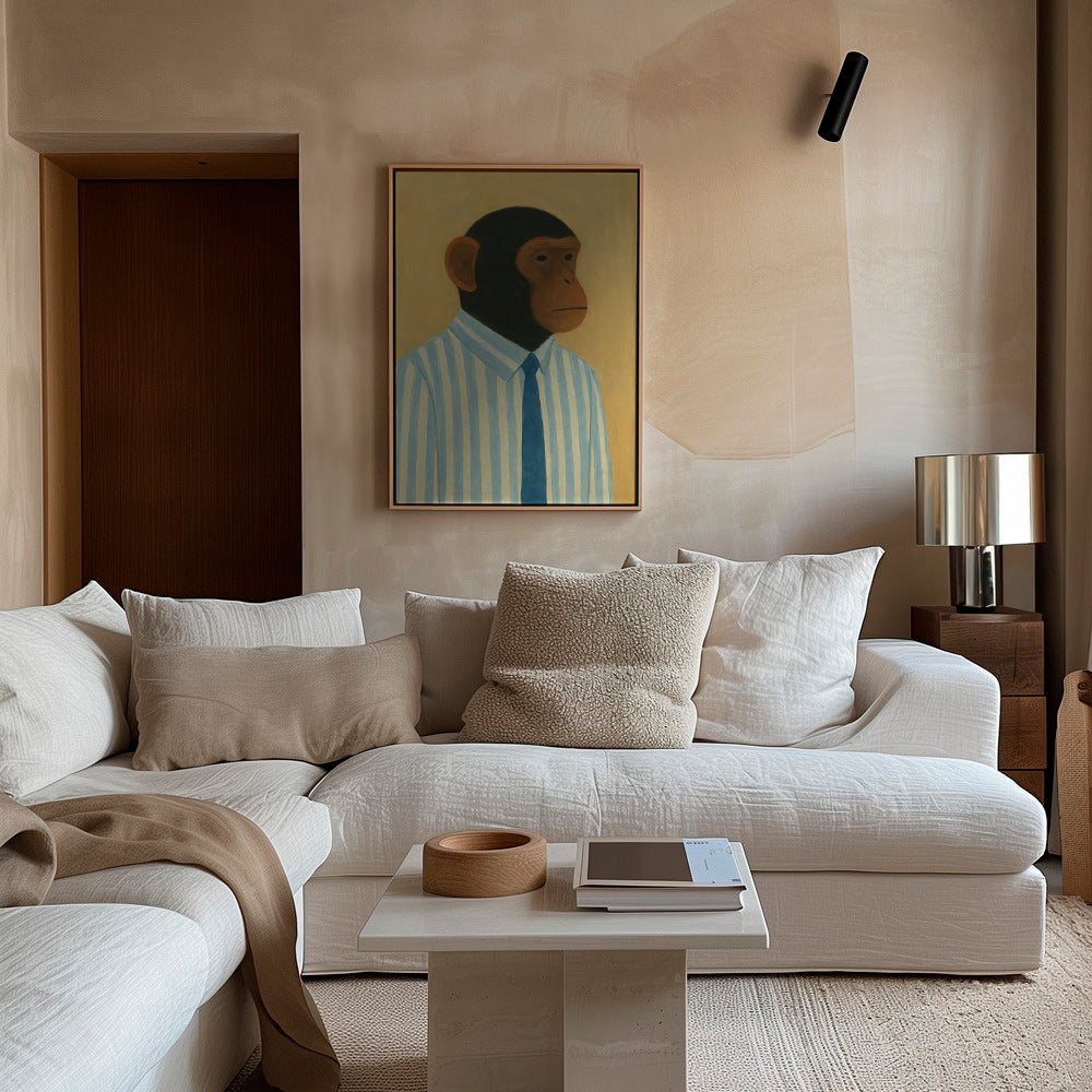 Cuadro simio en camisa a rayas – Canvas2