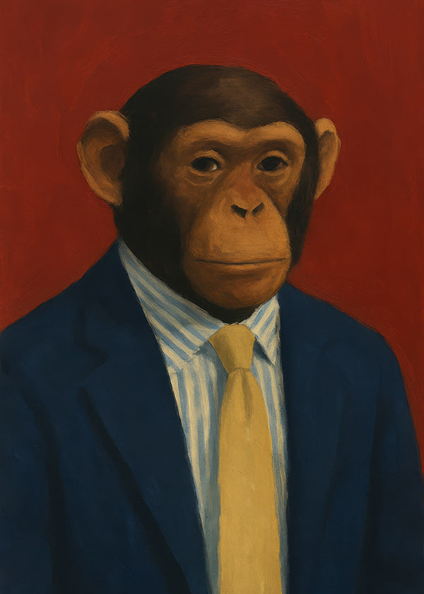 Cuadro chimpancé con traje y corbata