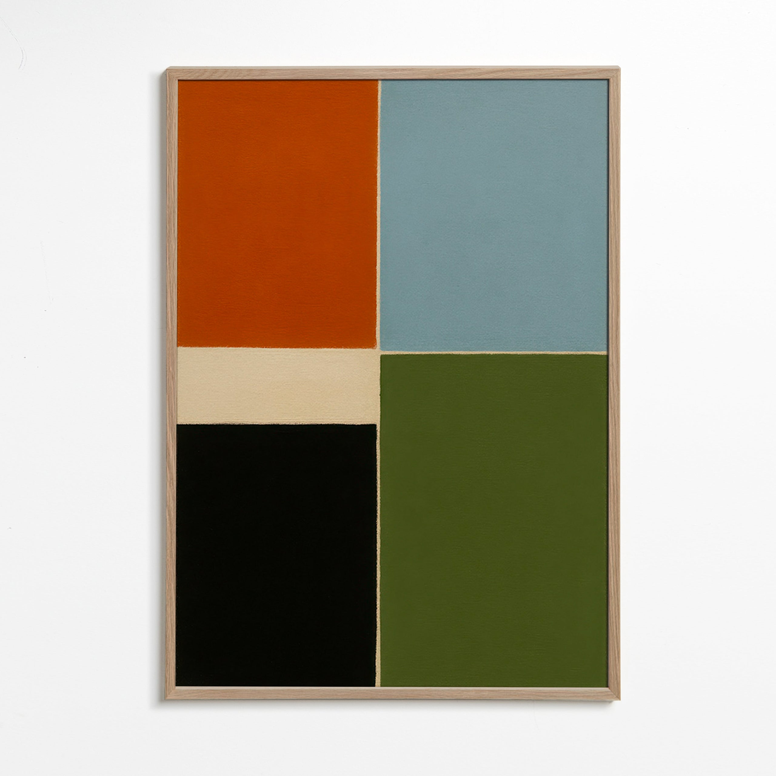 Cuadro geométrico en bloques de color vertical – Oak Frame