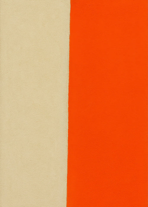 Cuadro minimalista con banda naranja vertical