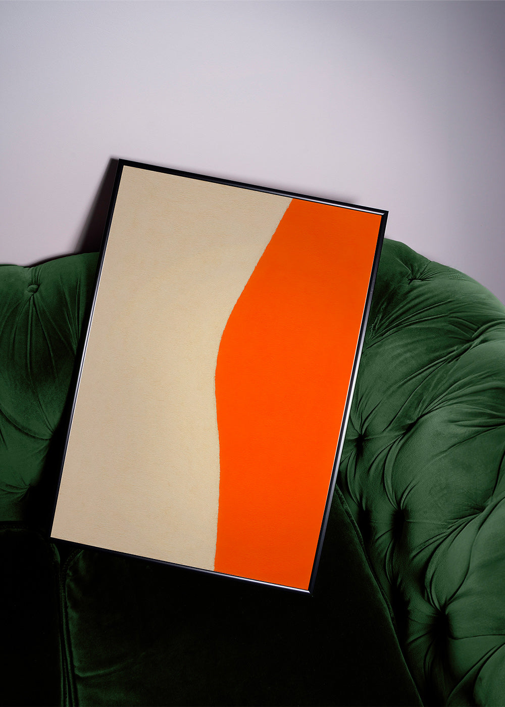 Cuadro abstracto con curva naranja y beige – Product2