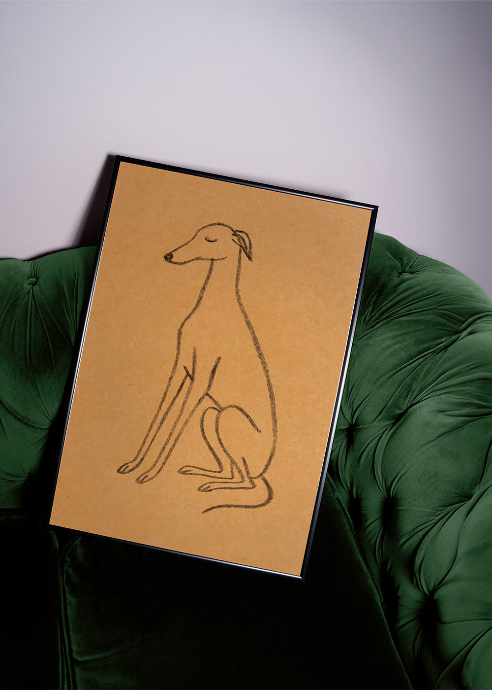 Cuadro silueta de galgo en línea minimal – Product2