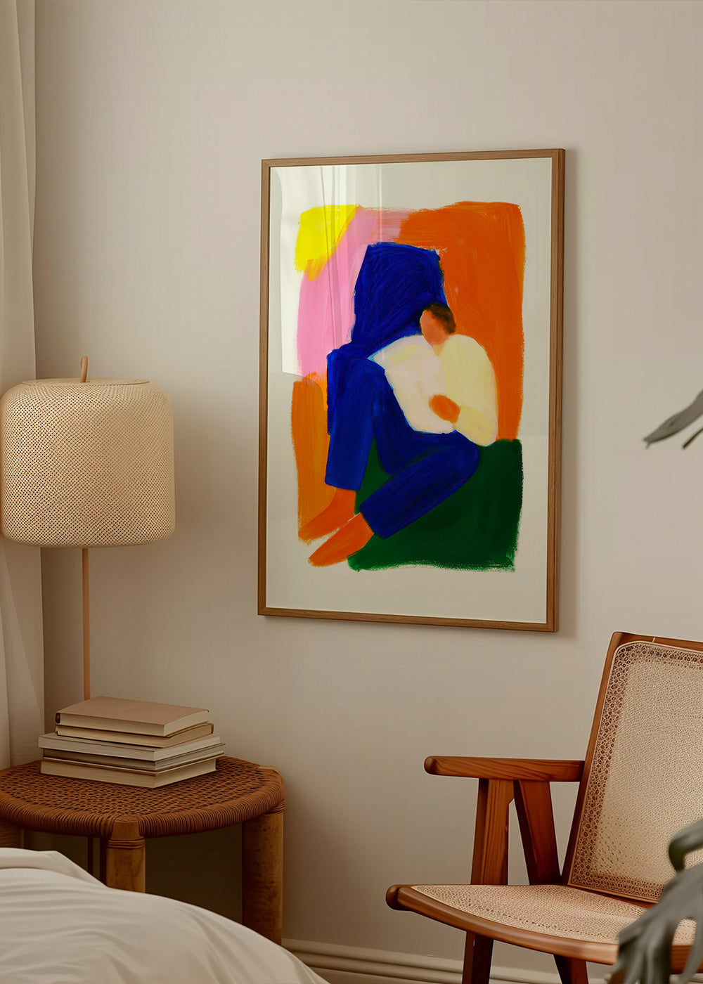 Ilustración de figura sentada en colores vibrantes – Product1