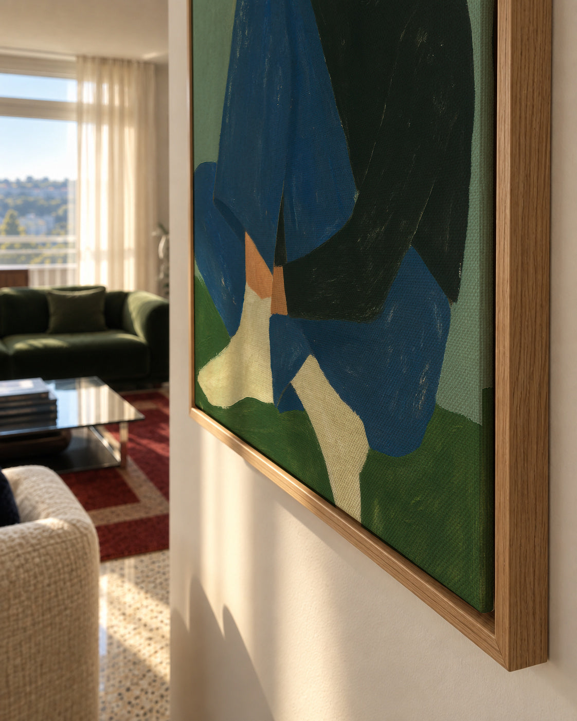 Blue Serenity - Framed canvas detail