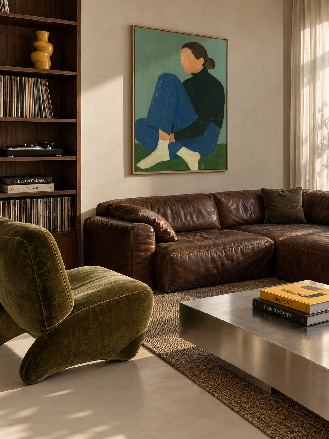 Blue Serenity - Framed canvas in an interior