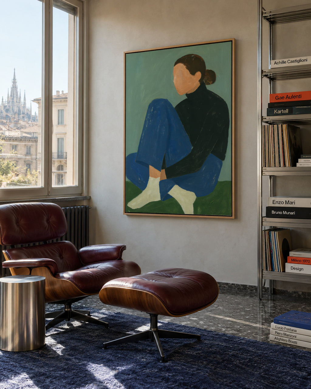 Blue Serenity - Framed canvas in an interior