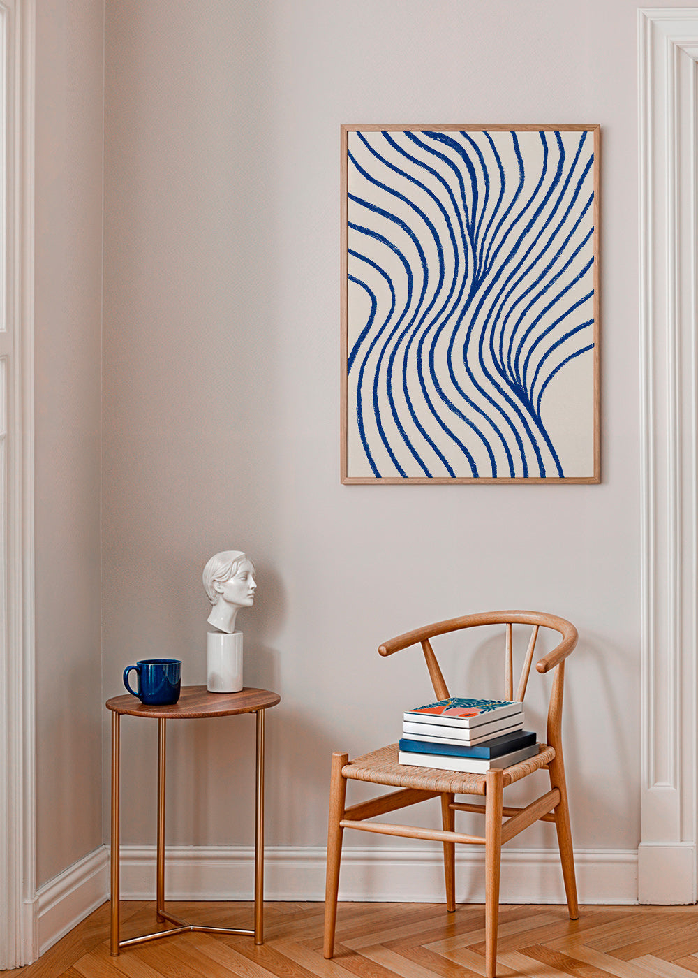 Cuadro abstracto de ondas azules – Product3