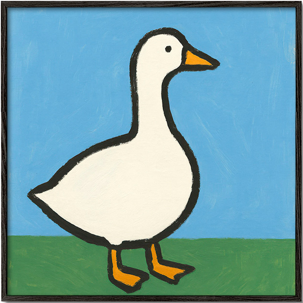 Cuadro ganso ilustrado – Black Frame