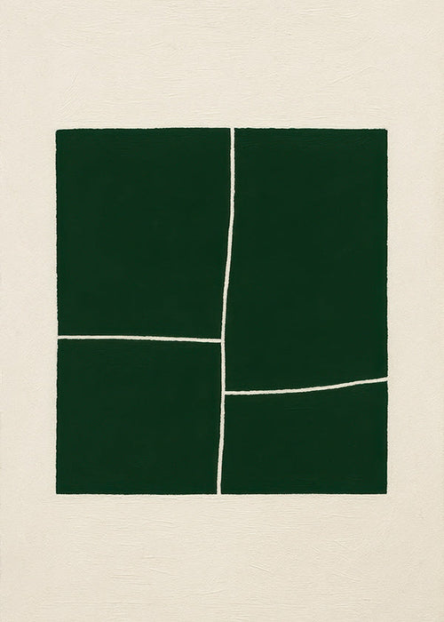 Cuadro abstracto con bloques verdes