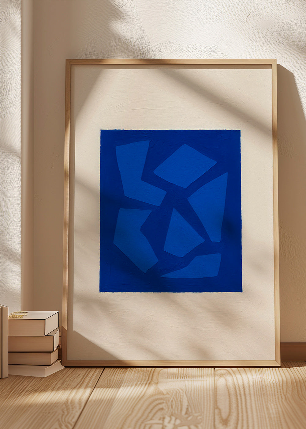 Cuadro abstracto azul con formas fragmentadas – Product3