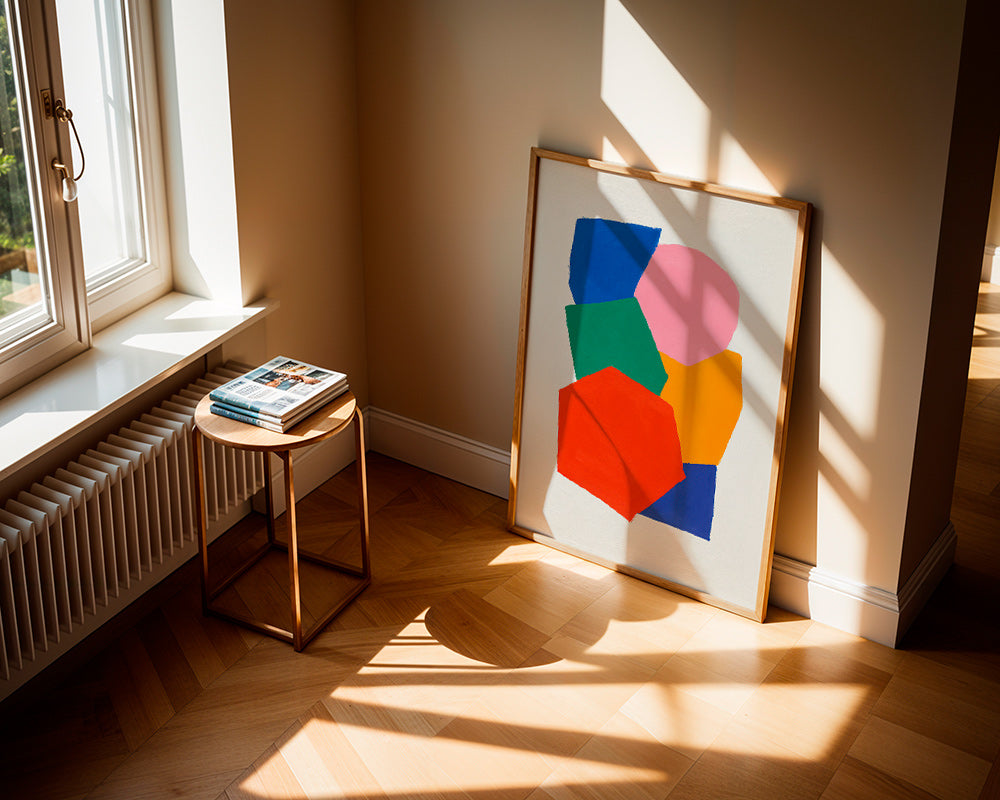 Cuadro geométrico de formas apiladas y color – Product1