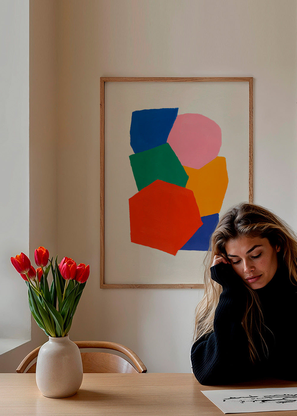 Cuadro geométrico de formas apiladas y color – Product2